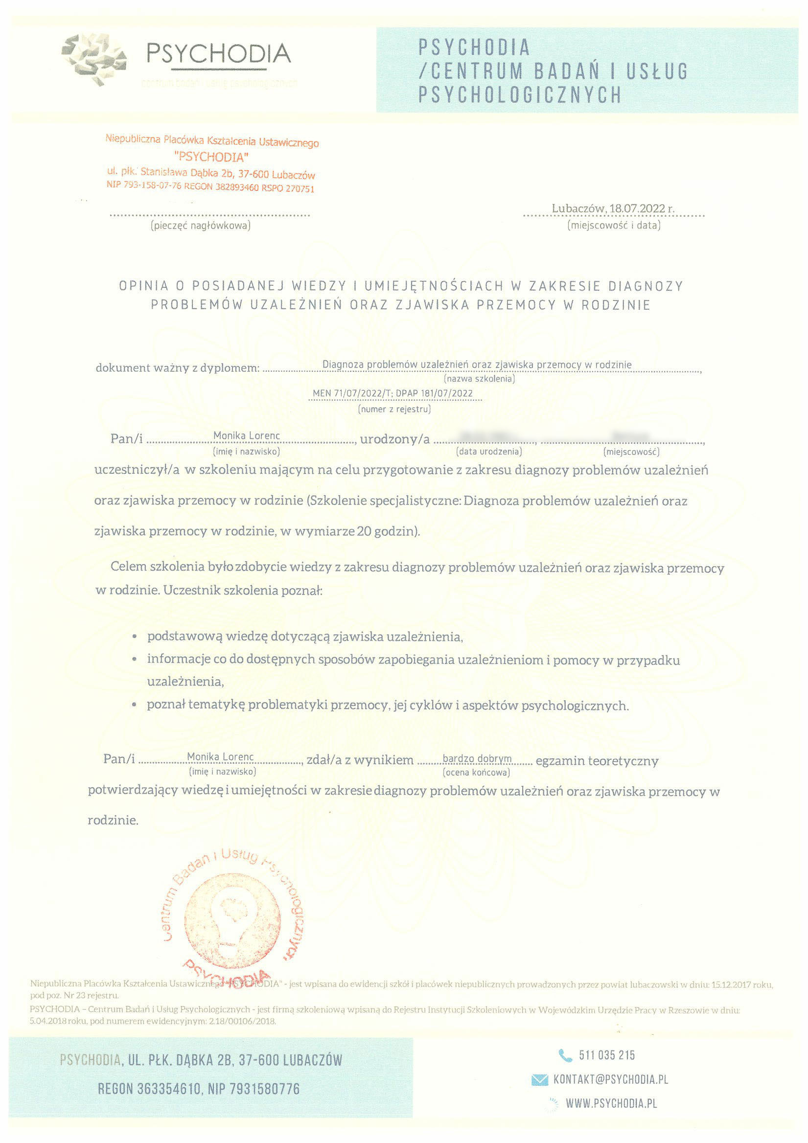 certyfikaty_psycholog_mgr_monika_lorenc_19