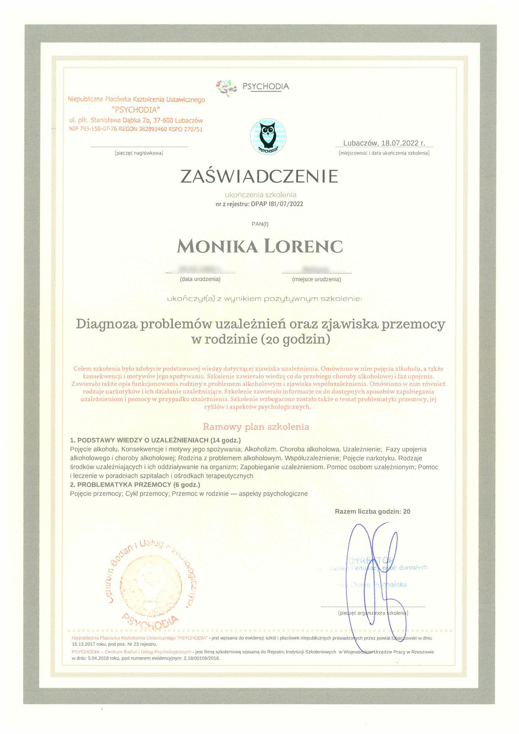 certyfikaty_psycholog_mgr_monika_lorenc_25
